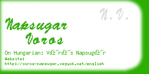 napsugar voros business card